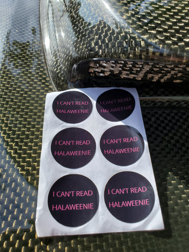 I CAN'T READ STICKER